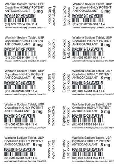 5 mg Warfarin Sodium Tablet Blister